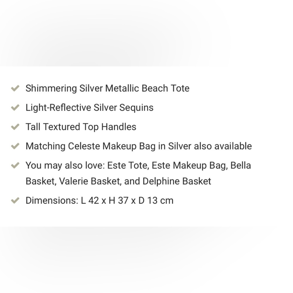 SPARKLY PIA ROSSINI CELESTE SILVER TOTE BAG NWT - Picture 3 of 8